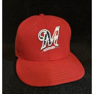 Milwaukee Brewers New Era 59Fifty  Authentic On Field Fitted Hat Size 7 1/2